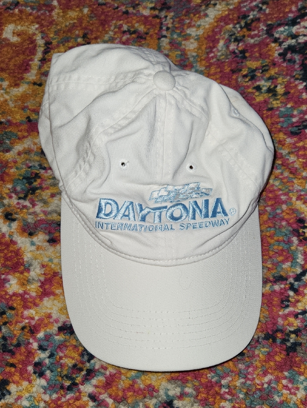 Nascar White Cap with Multicolor Logo